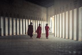 three Buddhism Monks