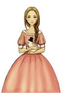 girl alice with a rabbit as an illustration