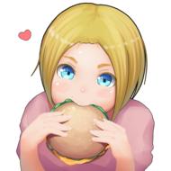 moe rice eat burger drawing