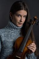 portrait of a girl with violin