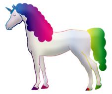 unicorn in rainbow colors, drawing