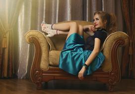 Pin-Up Girl Beautiful In the armchair
