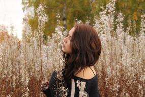 Girl at Grass Nature
