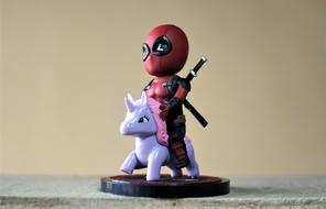 deadpool figure on horseback