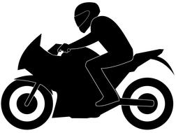 black silhouette of a motorcycle as a drawing