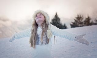 Person snow winter happy
