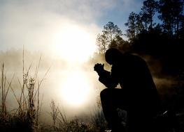 Dawn Dusk Fog person pray