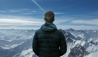 snow Mountain Hiking Man
