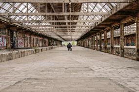 Concourse Old ruin and person