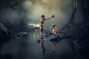 Asia Boys on river