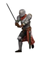 Clipart of a knight with a sword at white background