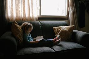 Kid Girl reading book