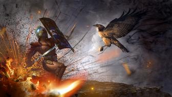 fantasy fight warrior fire