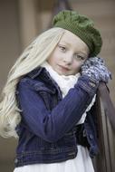 Beautiful young caucasian Girl posing in winter clothing outdoor
