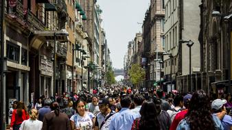 pedestrian street in Mexico