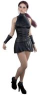 sexy girl walking in dark clothing, 3d render