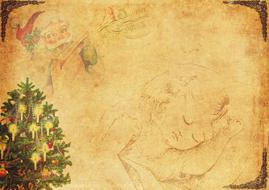 christmas santa claus sleep drawing