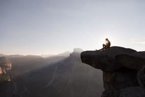 Yosemite National Park, Cliff and person