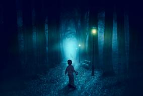 Kids in dark park