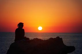 Sea Silhouette girl