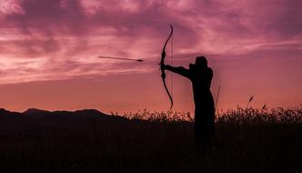 man Archery Sunset