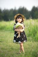 Girl Child in Dress on meadow