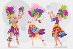 sinulog dancer ethnic drawing