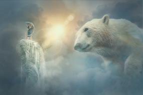 Mystical Composing Photomontage drawing