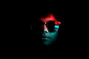 Dark portrait of face