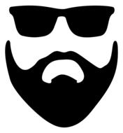 beard sunglasses man drawing