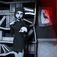 manga anime, character with skull, collage