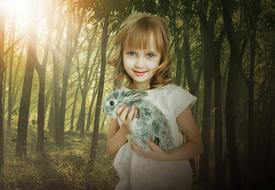 Girl Child Cute bunny