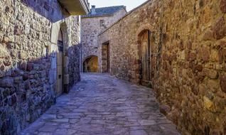 aged alley with stone Walls