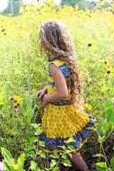 Little Girl on Flowers meadow