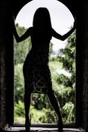 Girl Backlight Silhouette black