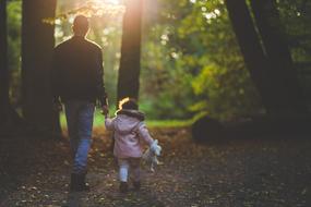 Father Daughter in forest