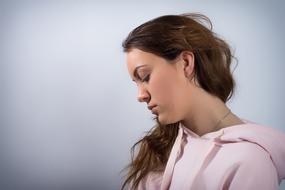 pensive girl profile