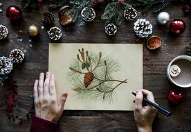 drawing of cones and cones on the table