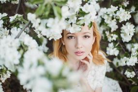 white Beautiful Flowers Girl
