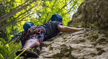 man Climbing Rock, Climber