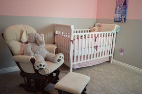 Nursery Crib and Chair
