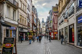 Colorful beautiful street of the town in France