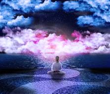 man in lotus position