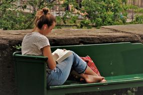 Reading Student in a park