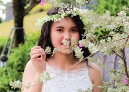 Portrait of Woman Young at garden