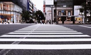 photo of a pedestrian crossing on a city street