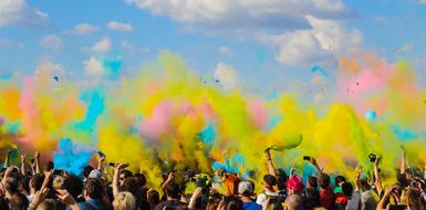 festival with colorful powder in India