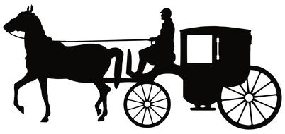 male person driving vintage carriage, drawing