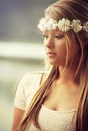 pretty blonde with wreath