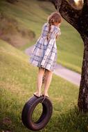 girl playing outside